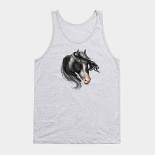 Horse Head - Black Paint Tank Top